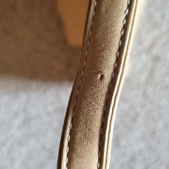 COLE HAAN Classic Creamy Tan Beige Leather Satchel Bag - Picture 9 of 10